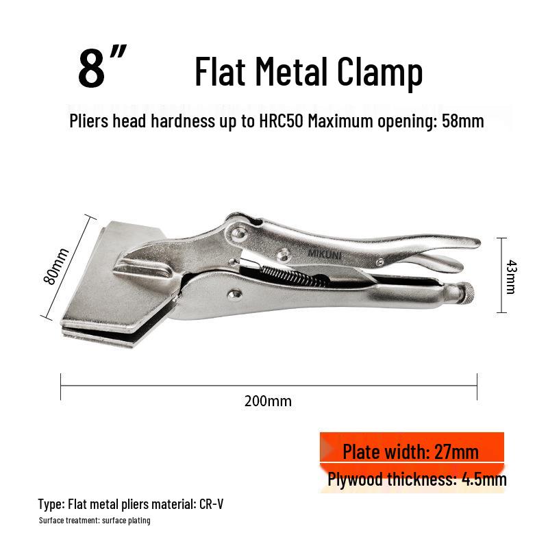 Multi-Function C-Type Folding Vise Grip Pliers with Flat, Round, and Needle-Nose Jaws, Automatic Fastening Clamp.