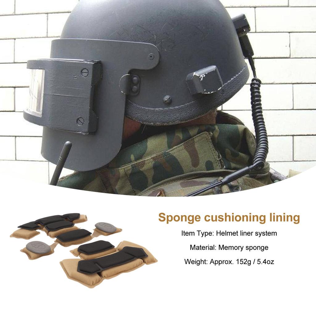 Sistema di imbottitura per elmetto da combattimento Spugna a memoria interna Pad Tappetino protettivo Accessori per imbottitura elmetto Beige