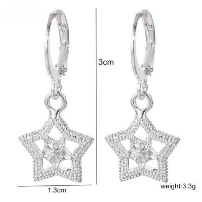 Silber überzogene ohrringe S925 silber ohrringe silber schmuck mode retro hochzeit frauen geometrische stern ohrringe ohrringe schmuck