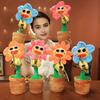 Electric Dancing Sunflower Toy Repeats What You Say Recording Singing Plush Potted Flower Toy Toddlers Educational Interactive Plushie Musical Toy