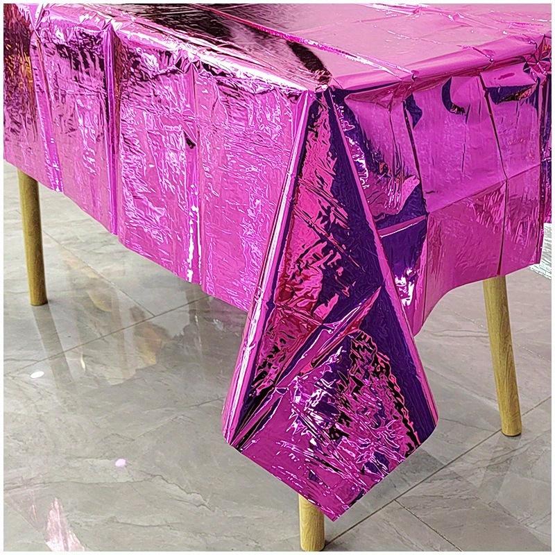 1PC Aluminum Film Birthday Party Tablecloth Disposable Waterproof Scene Props Layout Supplies Tablecloth