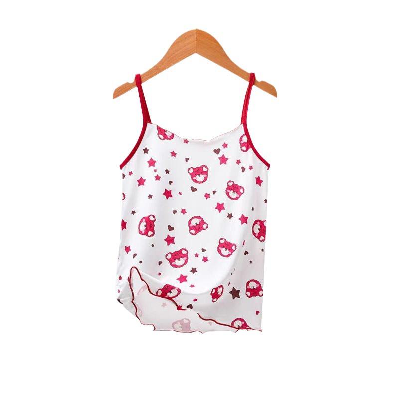 Girls' Summer Ice Silk Cartoon Camisole – Lightweight and Versatile