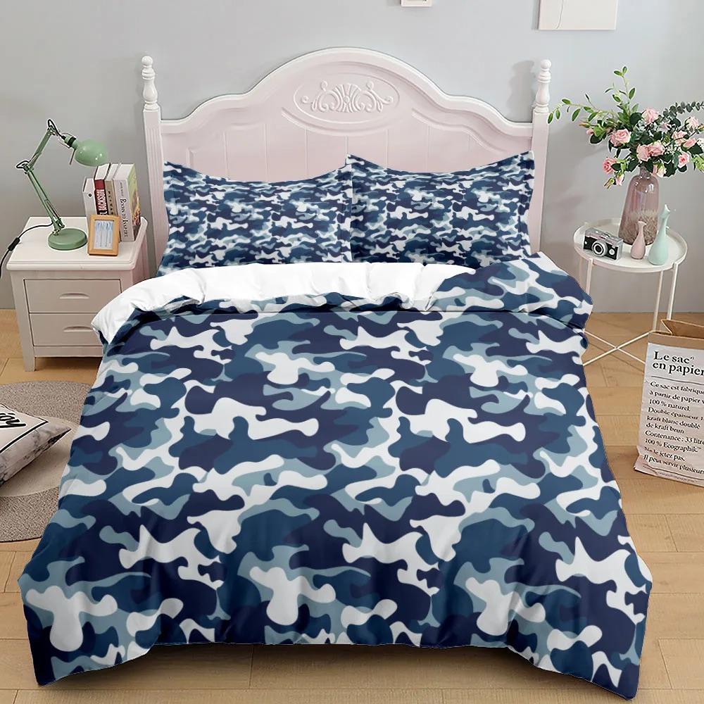 Camouflage Duvet Cover American Patriotic Flag Comforter Polyester Bedding Set Usa Stars Stripes For Boys Kids Teens Adult