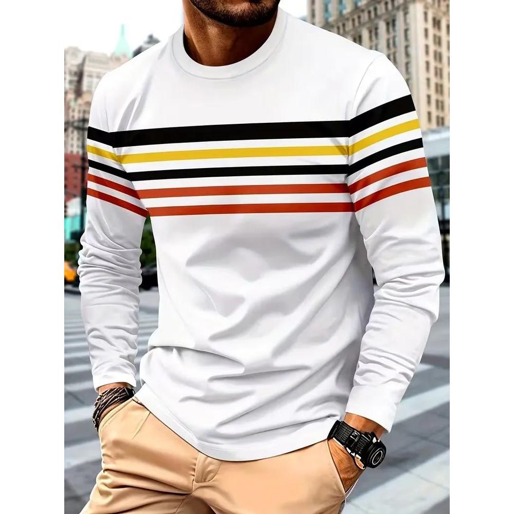 Fashion Men's Long Sleeve Casual Comfort Top Soft Versatile Pullovers Long Sleeves Men’s