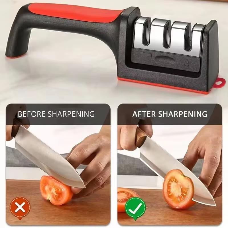 Ergonomic and Easy To Use Knife and Scissors Sharpening Kit with 3/4 Stage Sharpening for Slicing Meats & Vegetables Kitchen