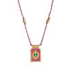 Stylish And Simple Color Rope Love Tarot Pendant Necklace Lucky Bead Chain Gold-Plated Color Retention