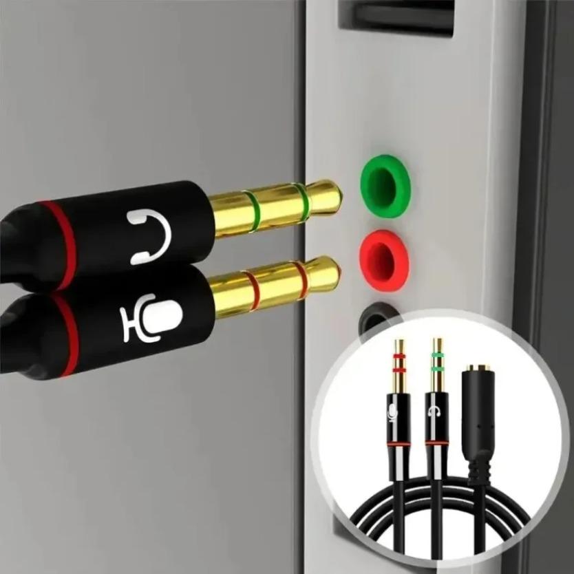 Headphone Microphone Audio Converter Splitter For Computer 3.5mm Female To Dual 3.5mm Male Headphone Mic Audio Y Splitter