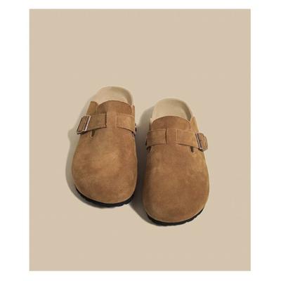 Fashion New Fashion Spring Women Closed Toe Slippers Lady Soft Leather Sandals for Women Retro Fashion Garden Lovers Slides 35-43