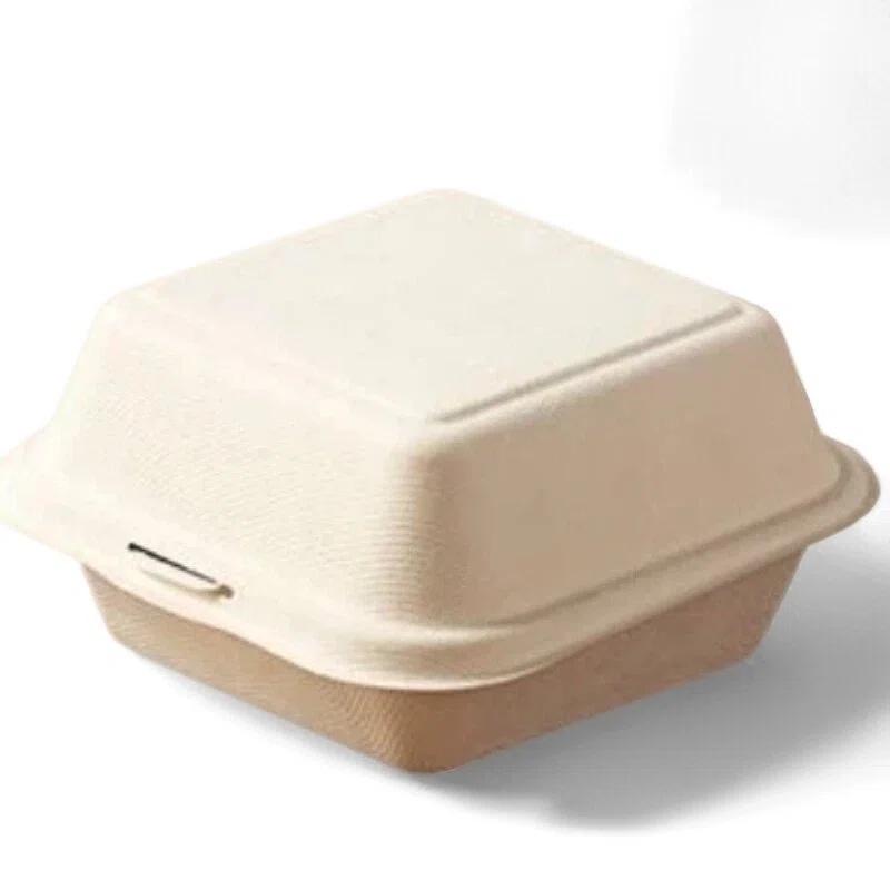 

50PCS Food Grade Paper Pulp Dispoable Lunch Box Picnic Food Container Box Fast Food Takeaway Box 50pcs/bag бежевый