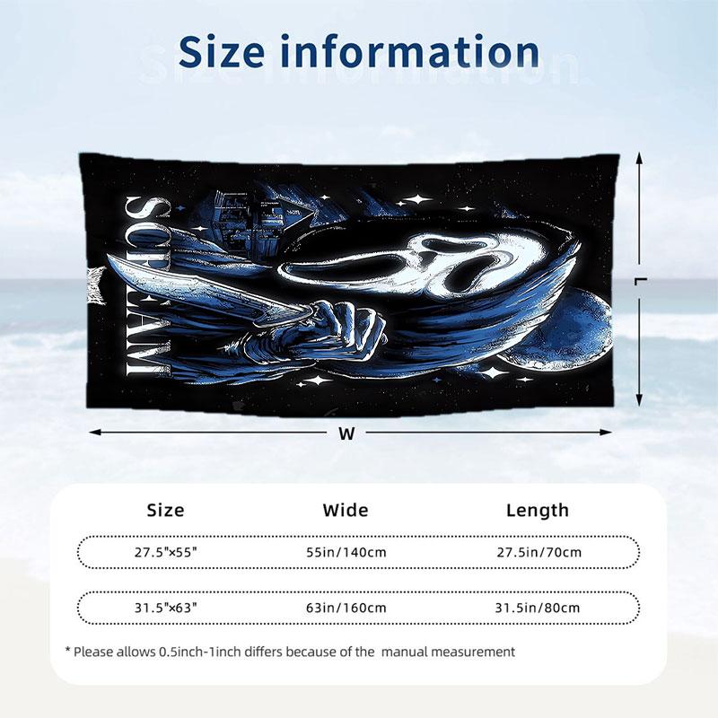 Large Beach Towel Quick Dry Absorbent Towel For Beach IndoorScream Ghostface