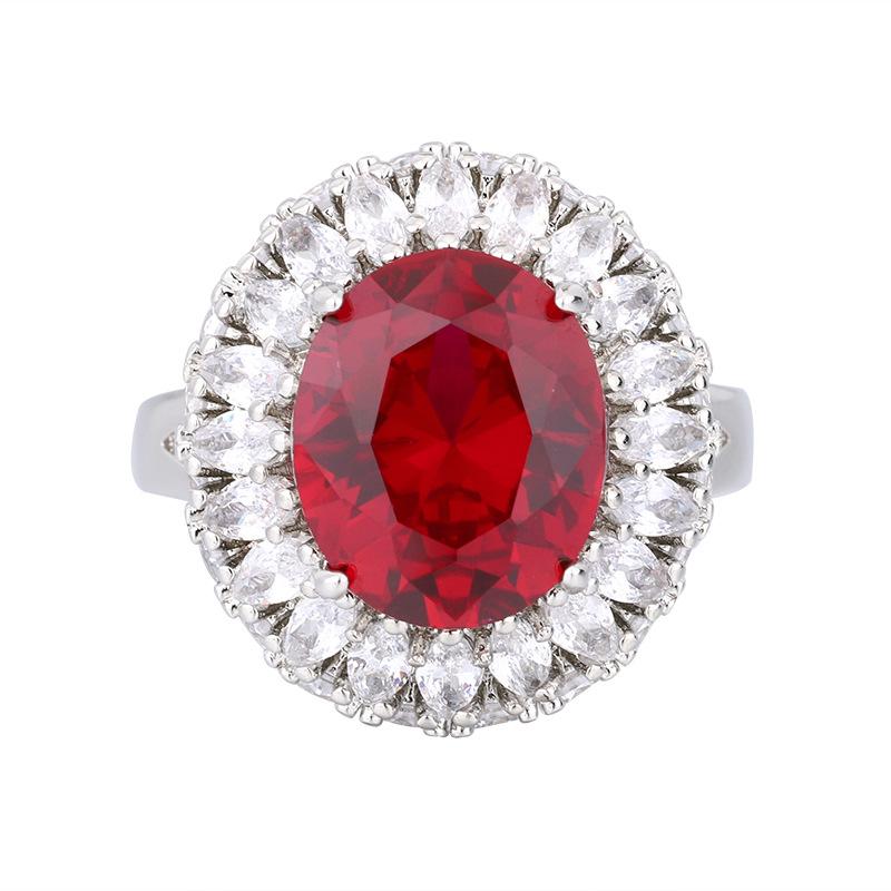 Schmuck Kupferboden Vergoldet Simulationsfarbe Schatz Dan Form Retro Temperament Ring Hauptstein 10 * 12