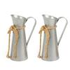 Metal Pitcher Vases With Handle Farmhouses Home Decors Shabby Florals Container For Dried Flower Centerpieces Display