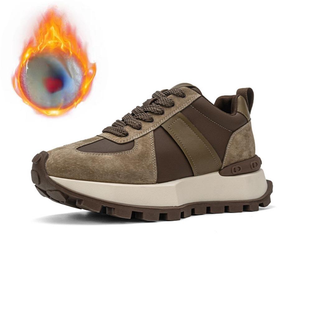 

Туфли Forrest Gump на небольшой талии и нескользящей платформе, женские осенне-зимние повседневные туфли Joker, кожаные теплые и бархатные кроссовки. 40