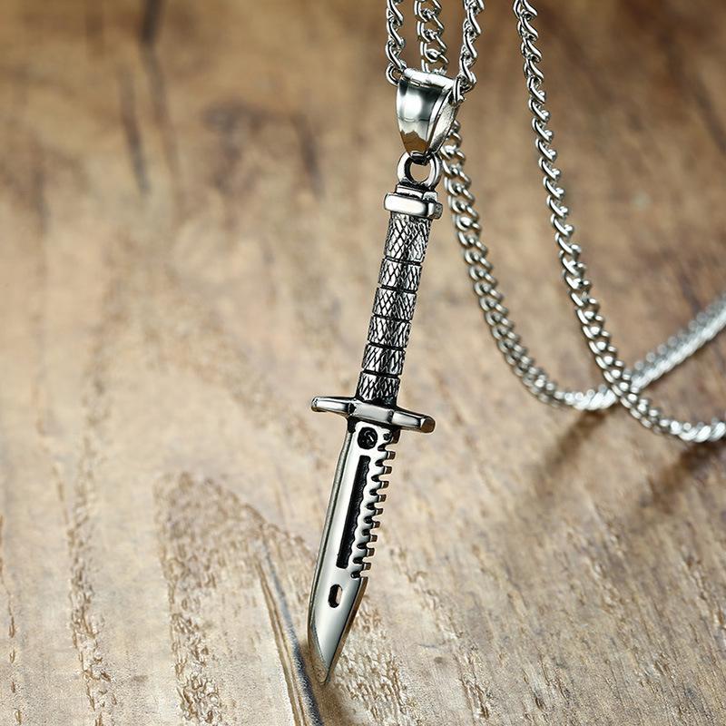 Collana con Ciondolo Pugnale in Acciaio Inossidabile da Uomo, PN-937