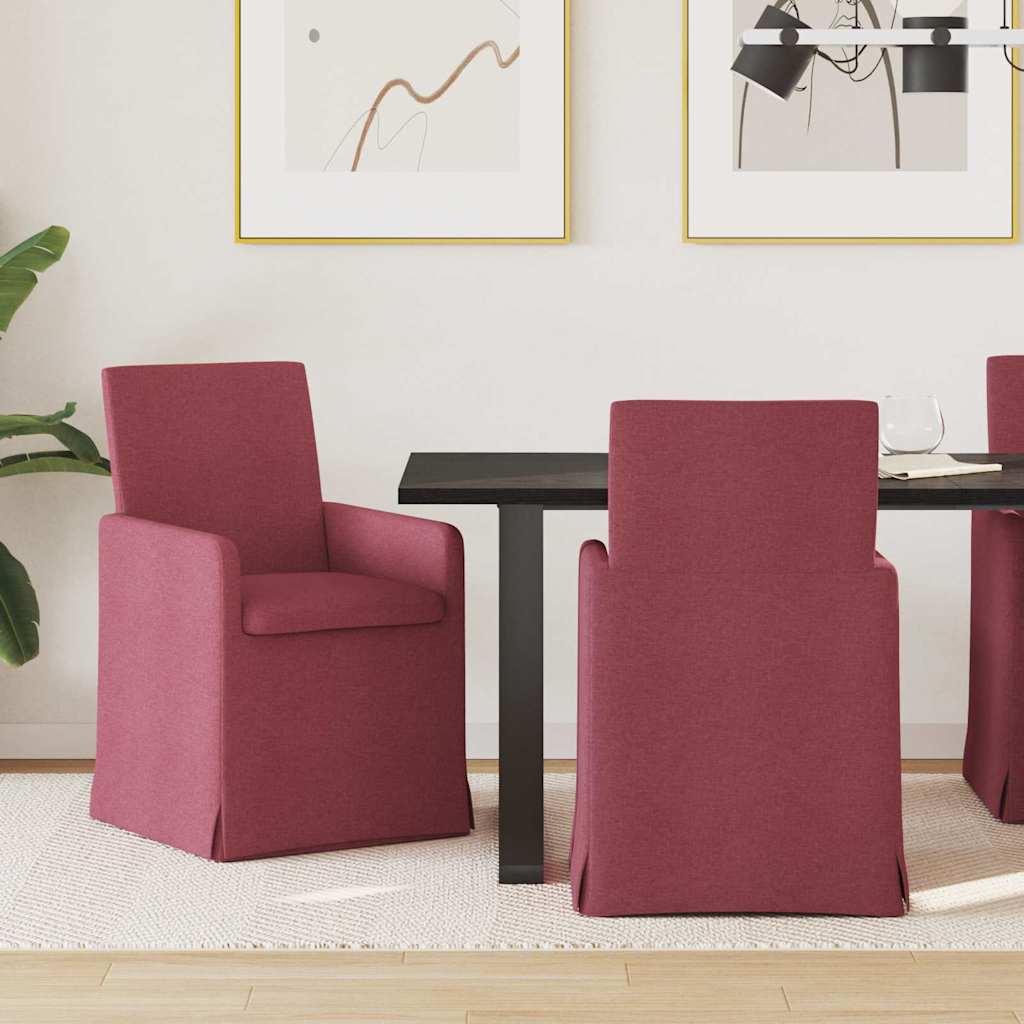 Dining Chairs 2 Pcs Burgundy 57 X 67 X 95 Cm Fabric