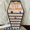 Rectangle Halloween Countdown Calendar Wooden Wooden  Calendar Ornaments  Haunted House