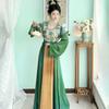 Chinese Tang Dynasty Style Hanfu Women's Tang Beizi Crew Neck Shirt Daily Waist-length One-piece Skirt