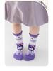 Kuromi Girls' Mid-Calf Cotton Socks - Cute Rainbow Design for Spring, Autumn, and Winter