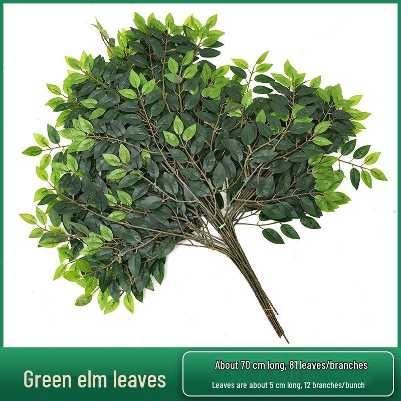 Artificial Red Maple, Ginkgo, Birch, Banyan, Elm Leaves for Landscaping