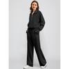 European and American Summer New Women's Clothing Suit Fashion Half Zipper Sweater Straight Pants Sportswear