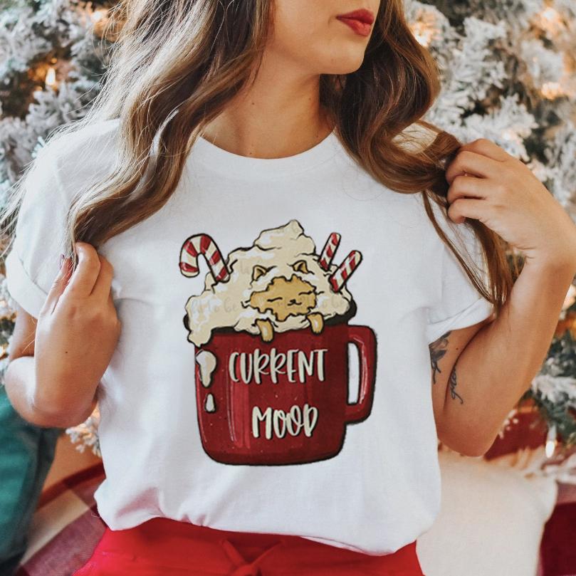 Unisex Graphic Love Cute Short Sleeve Happy Time Winter Merry Christmas Clothing Wear Printed Tops Lady Tees T Shirt Tshirt
