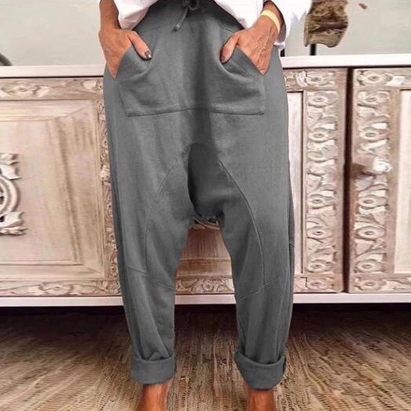 Plus Size Drop Crotch Loose Harem Pants for Women - Versatile and Fashionable Casual Long Pants