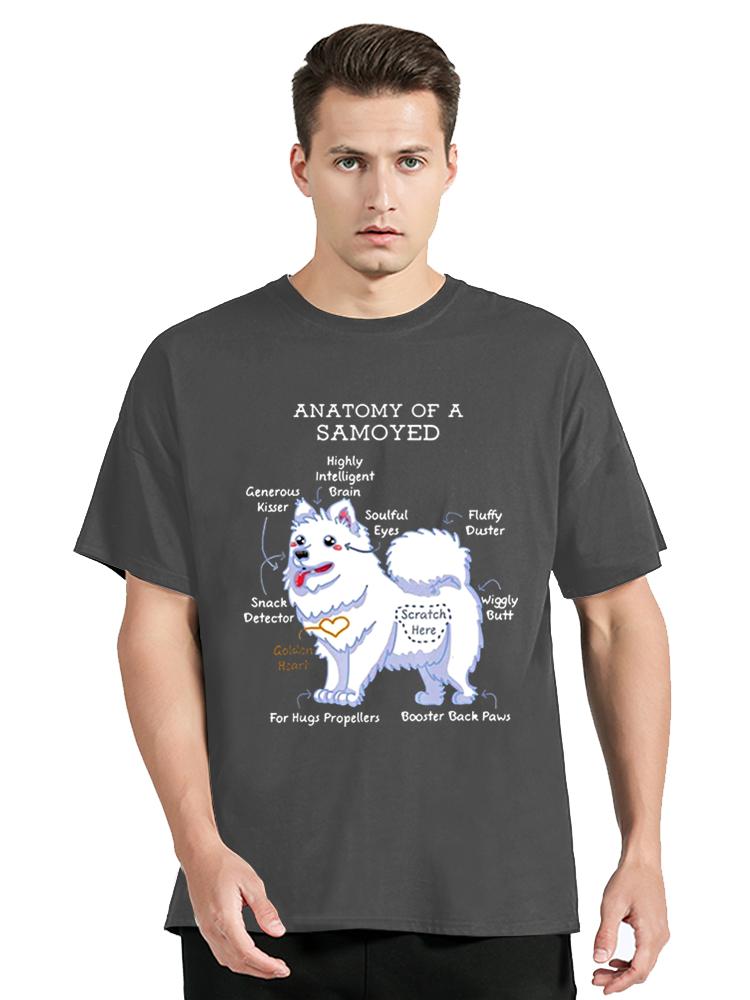 Anatomy Of A Samoyed Funny Dog Body Classic T Shirt Unisex Oneck Cotton Tshirt Funny Clothing Oversized Tshirt Tees