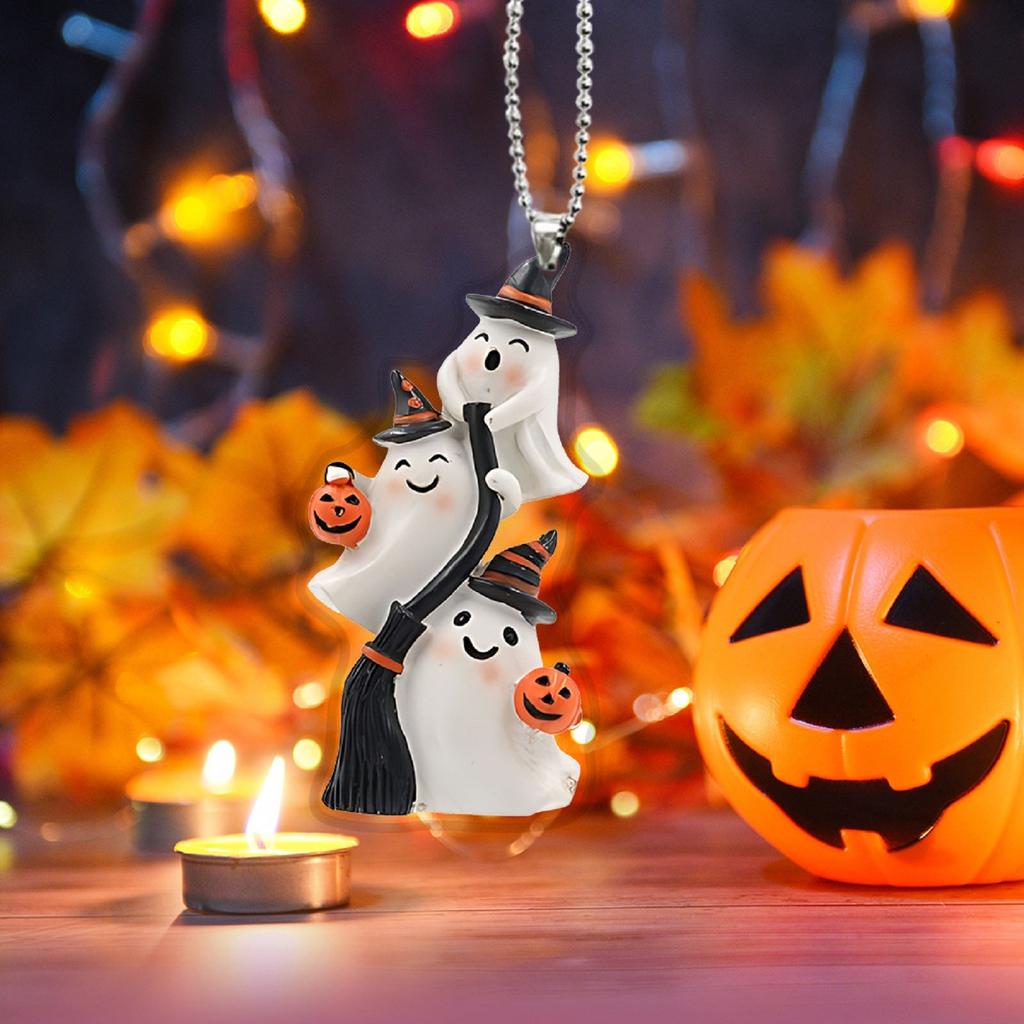 2D Halloween Three Cute Ghosts Ghosts Pumpkins Acrylic Pendant Accessories