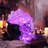 Luminous Halloween Bubbling Cauldron Decoration Purple Light Bubbling Pot Ornament  Living Room