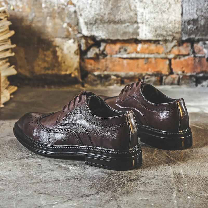 Summer Brock Men'S Shoes Korean British Leather Shoes Men'S Casual Business Dress Wedding Shoes 6151-J