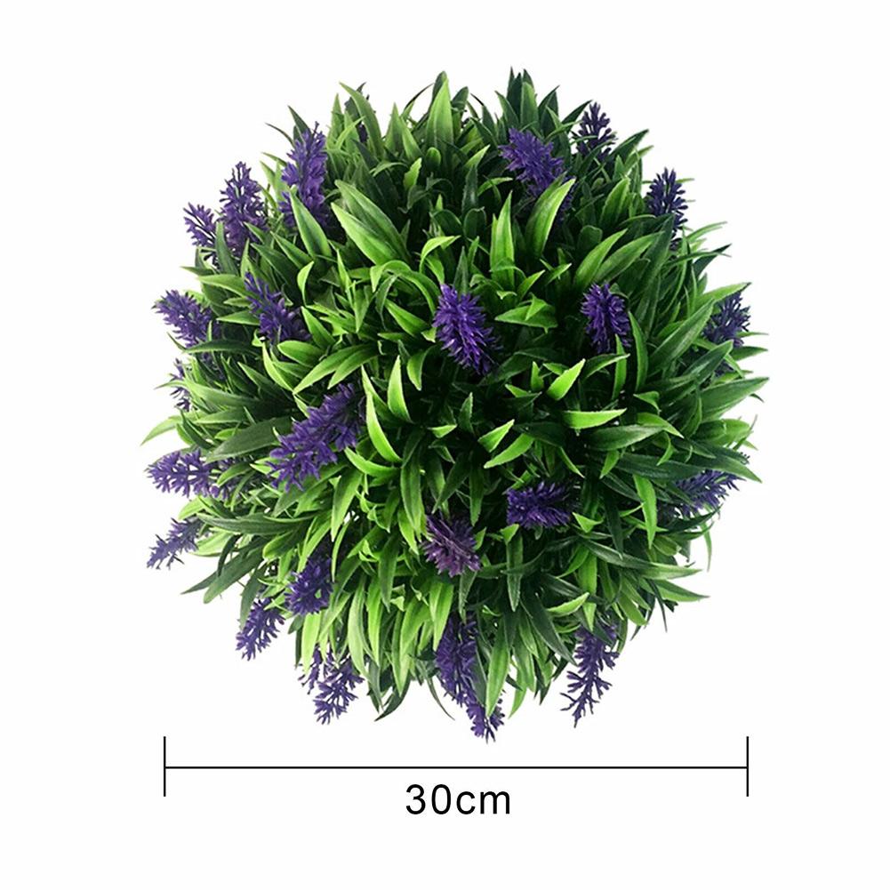 20/25/30cm Simulation Plant Fake Plant Artificial Lavender Topiary Ball Flower Hanging Basket Home Courtyard Garden Decor