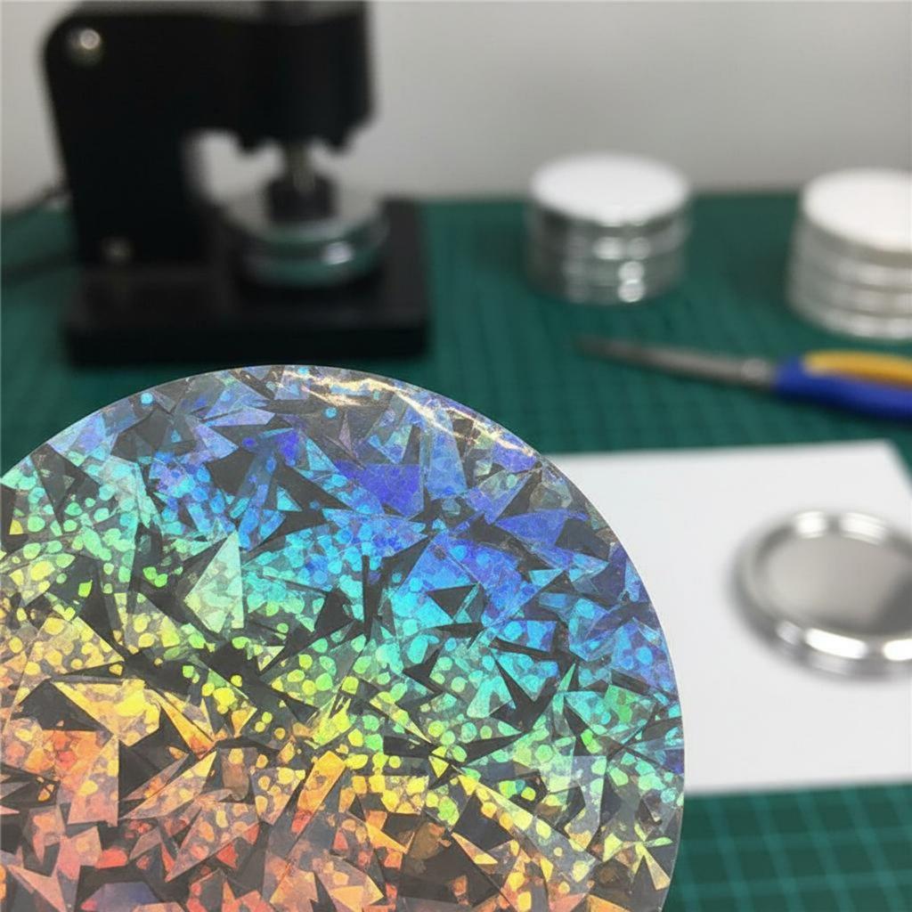 Holographic Pin Film Multiple Designs Available 75mm Pin Lamination Disc Craft Supplies DIY Suitable for Crafters
