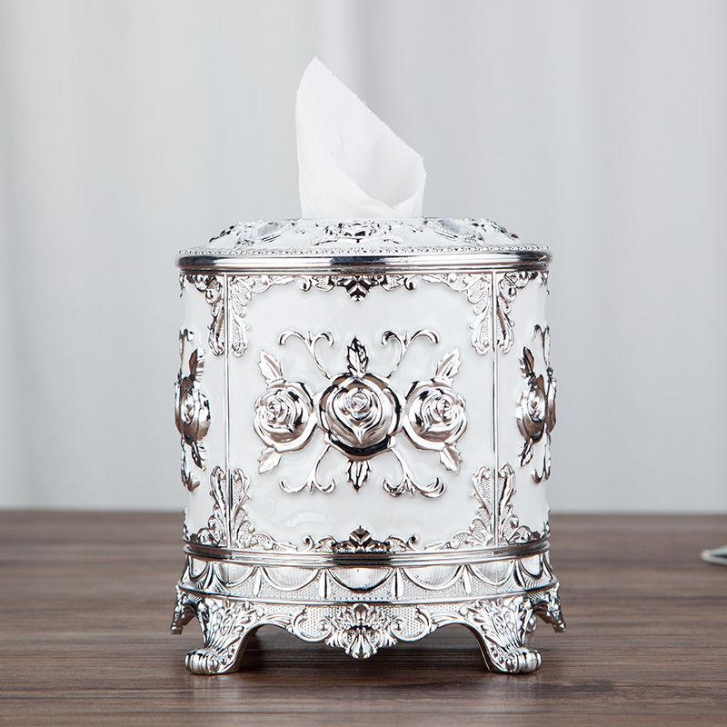Vintage Europäische Rosen Taschentuchboxhalter Zylindrische Papierentnahme Zuhause el Badezimmerdeko Einzelrollen Aufbewahrungsorganizer