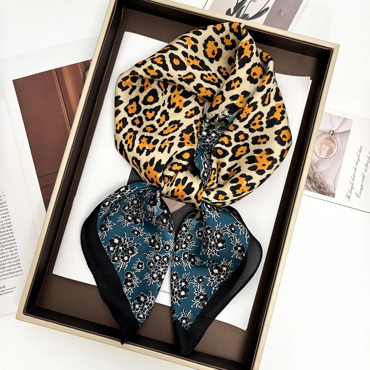 

Роскошный атласный платок для волос с принтом, женский платок, галстук на шею, повязка на руку, фуляр, шаль, обертывания, головной хиджаб, бандана, эшарп 70x70CM