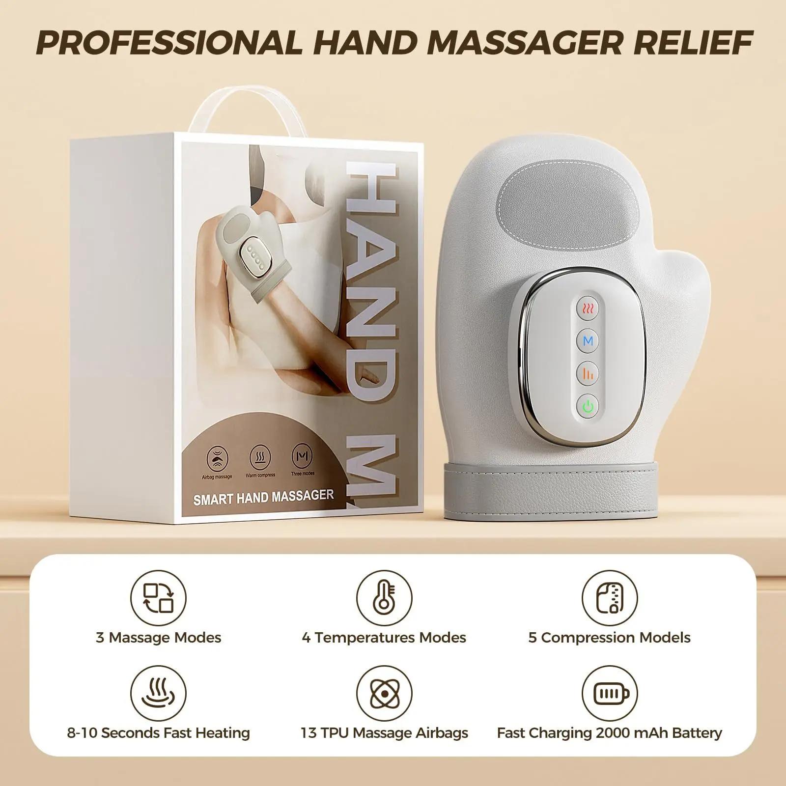 Hand Care Smart Wireless Portable Warm Compress Hand Soreness Relief Air Balloon Compress Kneeding Finger Massage Hand Massager
