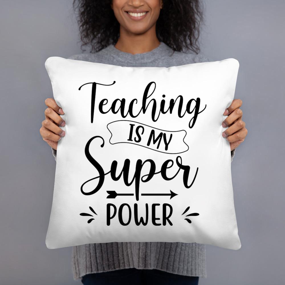 I’m A Teacher What’s Your Superpowerr Teacher's Day Pillow Case Cushion Cover Bedroom Party White Square Pillow Case Decoration