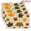 4/6pcs Rectangular Placemats - 18X12 Inches Autumn Maple Leaf Pattern Background Cloth Cream-Colored Vintage Decor 2D Element Pattern Design Easy-Clea