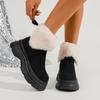 Chunky Platform Fluffy Fur Ankle Boots Women  Winter Non Slip Thick Bottom Suede Snow Boots Woman Furry Short Booties