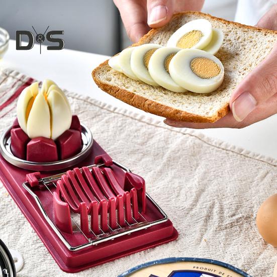 Kráječ na vejce 3 v 1 se závěsným otvorem Potravinářské potřeby BPA Free Odnímatelný řezací drát Kráječ na vařená vejce Kráječ do kuchyně