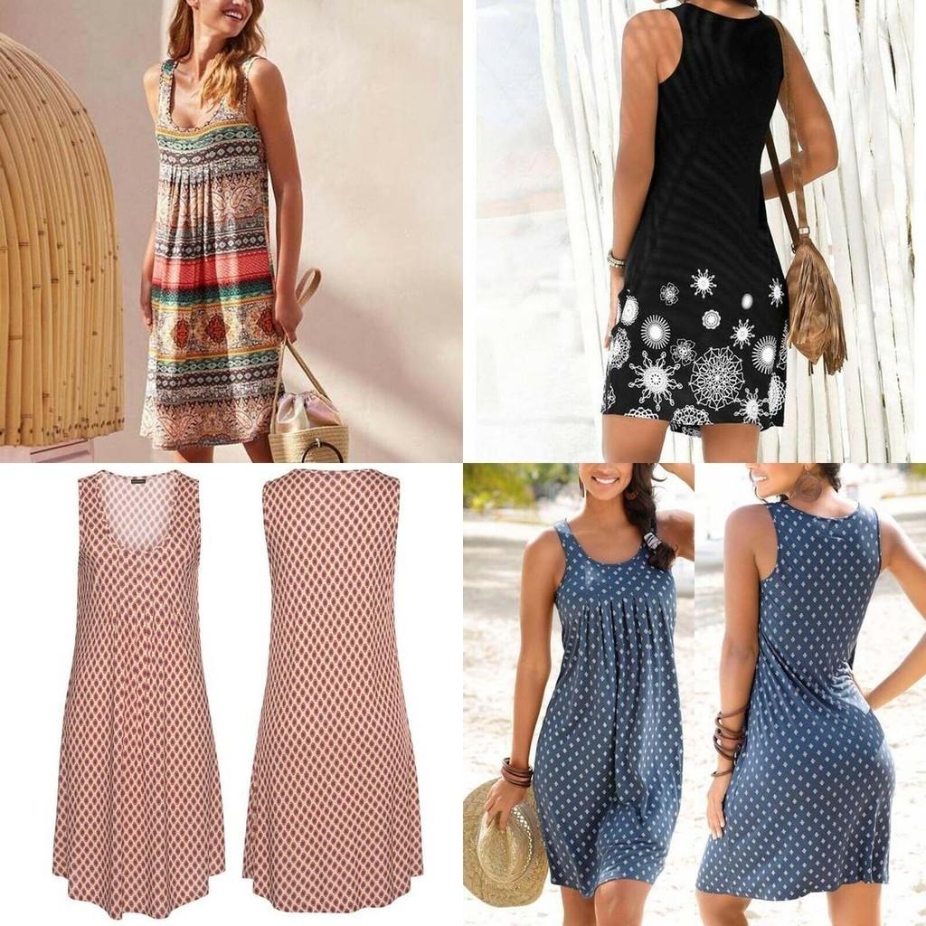 Stylish Women Boho Summer Beach Midi Dress With Gorgeous Floral Print And Loose Fit