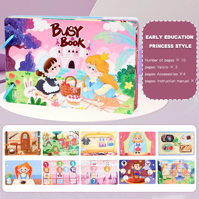 Kids Educational Cartoon Quiet Busy Book Early Education Logic Thinking Fun Interactive Sticker Activity Book for Babies Toddler сливовый