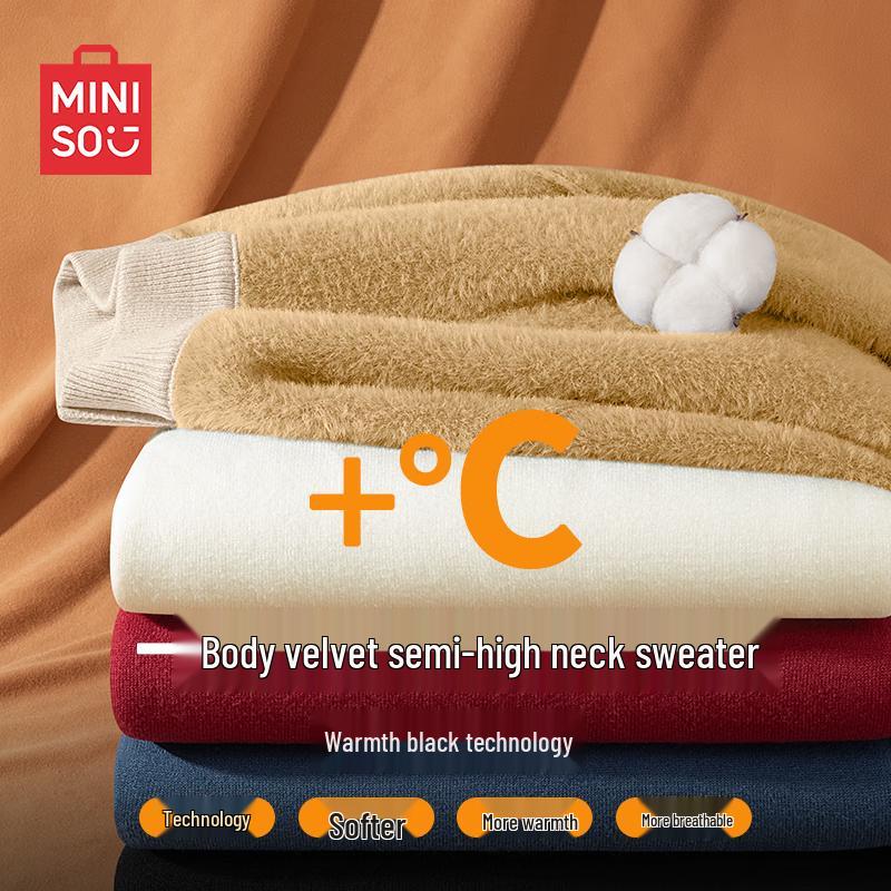 MINISO Men's Thick Thermal Turtleneck Sweater