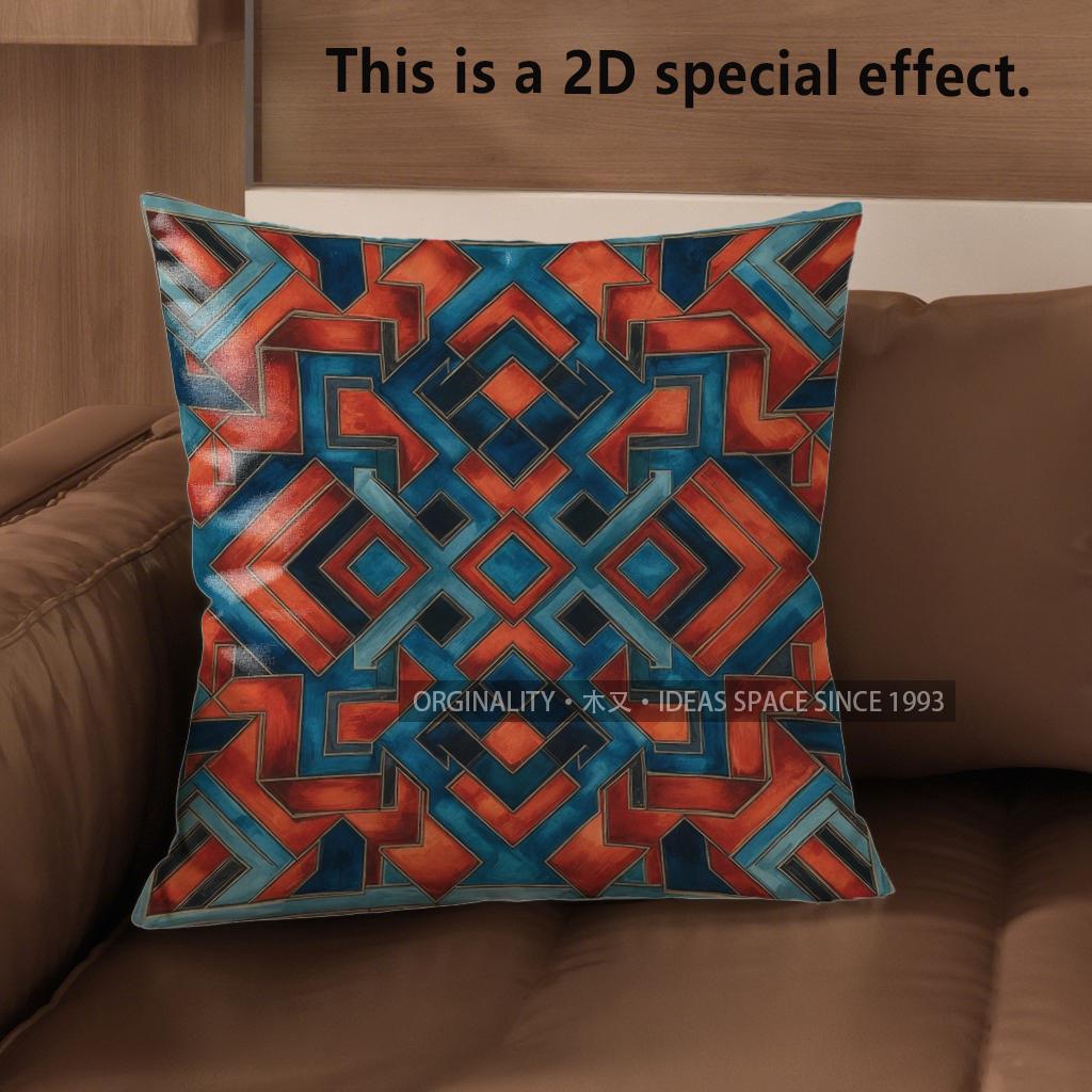 2D Bohemian Geometric Ethnic Throw Pillow Covers Pattern Cushion Cover Suitable For Sofa Bedroom Car Pillow Cover