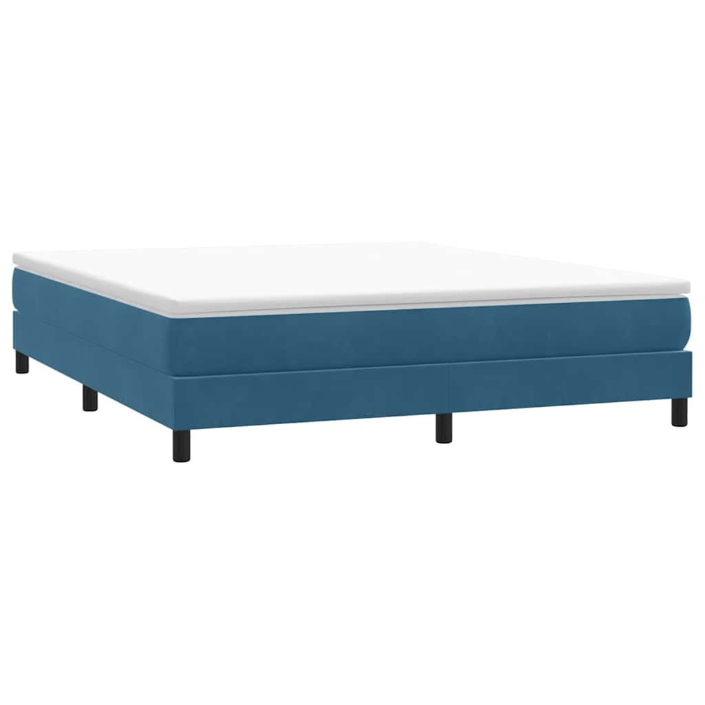 Łóżko Typu Box Spring Bez Materaca Ciemnoniebieskie 180X220 Cm
