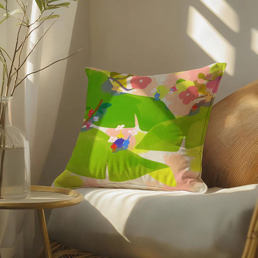 Cartooncutepikmins Pillow Case Pillowcase, Double-Sided Printed, Sofa Cushion, Bedroom Headboard
