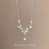 Super Flash Flower Branch Water Drop Necklace Niche Design High Sense Simple Versatile Temperament Exquisite Unique Personality Collarbone Chain