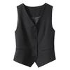 Women's Sleeveless Suit Vest Slim Fit Single Breasted Business Vest V Neck Dressy Waistcoat Open Front Work Blazer with Pockets