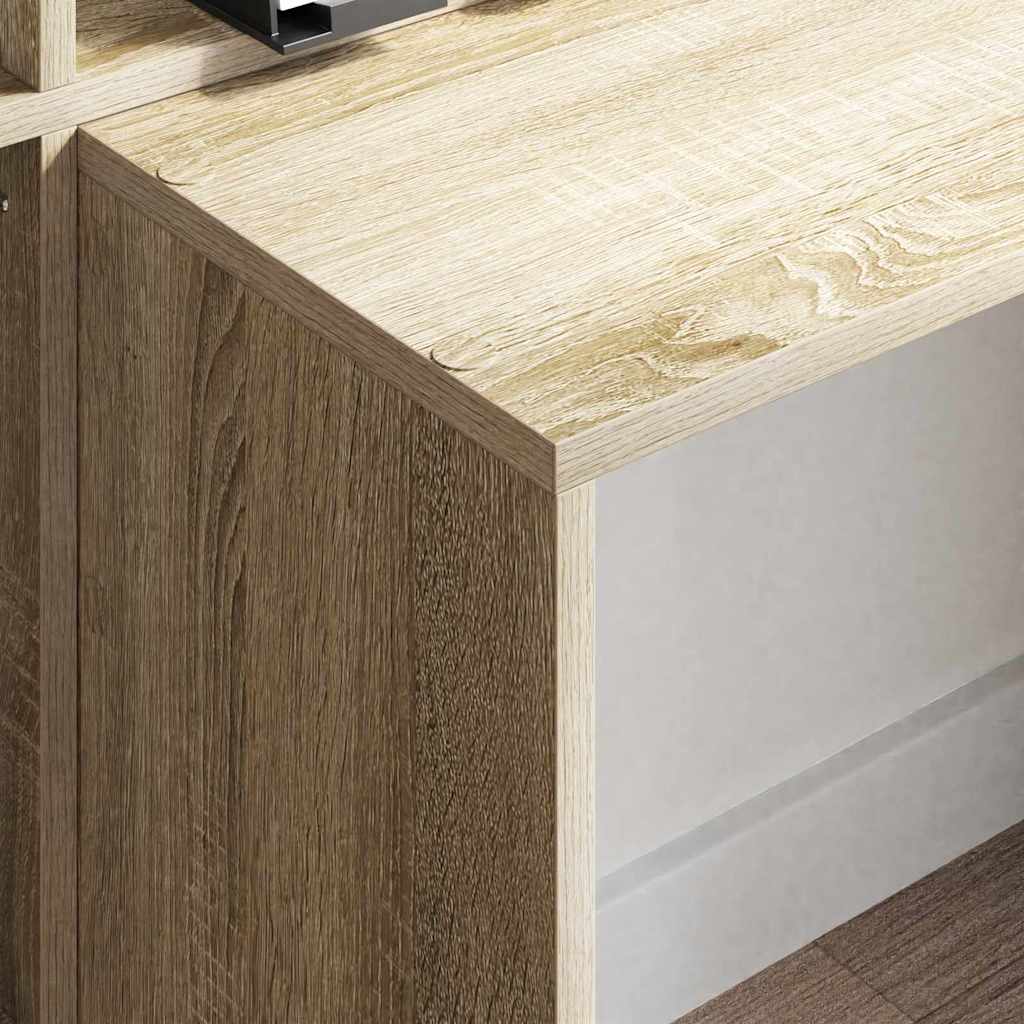 Desk Sonoma Oak Finish 138.5 x 55 x 143 cm Particleboard