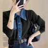ZANZEA Women Casual Turn Down Collar Long Sleeve Patchwork Cardigans