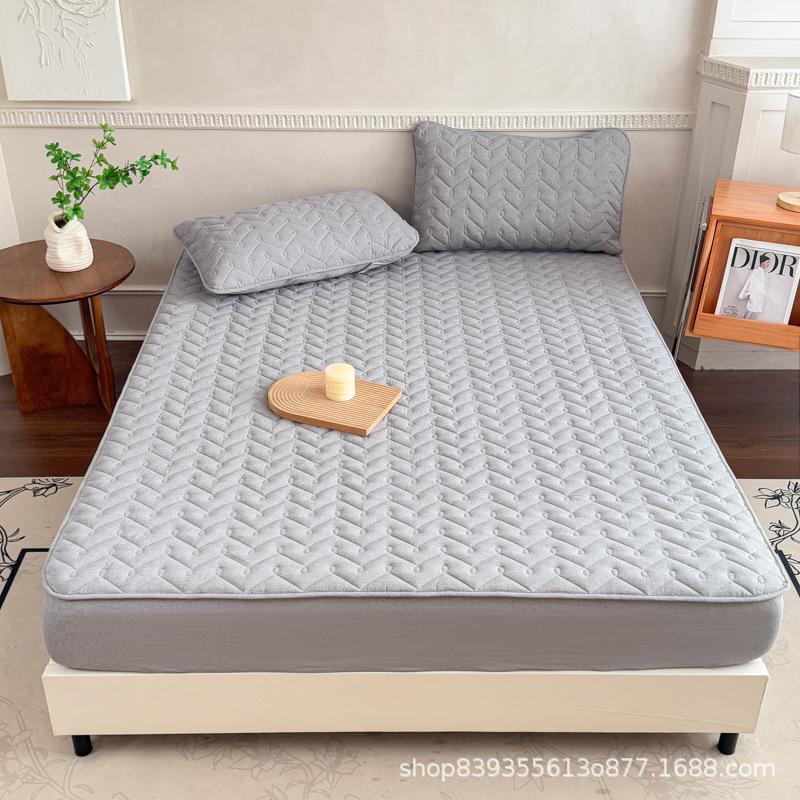 

Cotton Color Woven Washed Cotton Mattress Cover, Fully Wrapped Protective Cover, Dust-proof Bedsheet for Student Dormitories, Suitable for All Seasons 90*200cm+30cm
